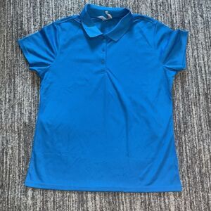 CLIQUE Women's Size XL Short Sleeve Performance Polo Shirt Aqua‎ Blue Top NWOT